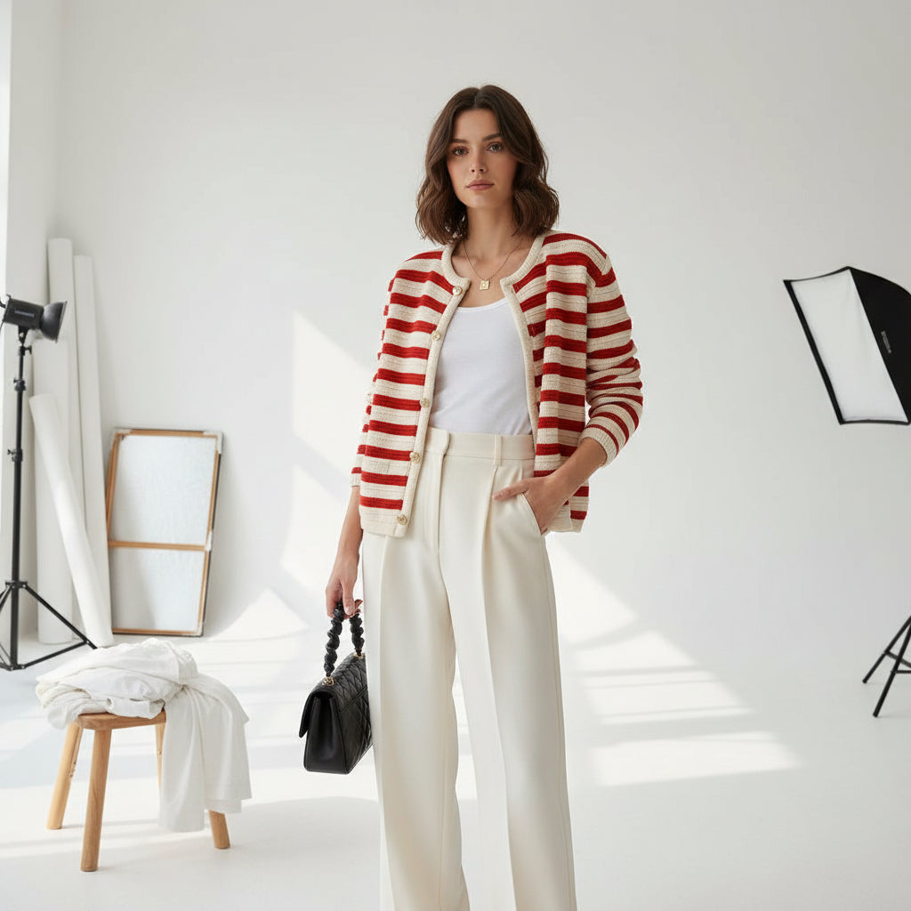 Striped Knit Cardigan