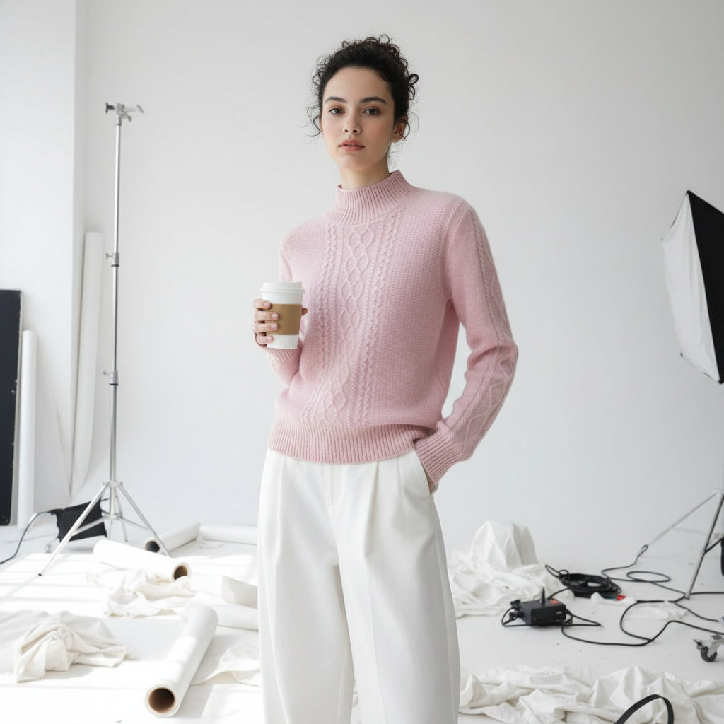 Blush Haven Cable Knit