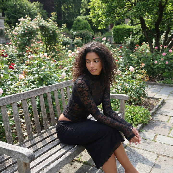 Ethereal Lace Top - black