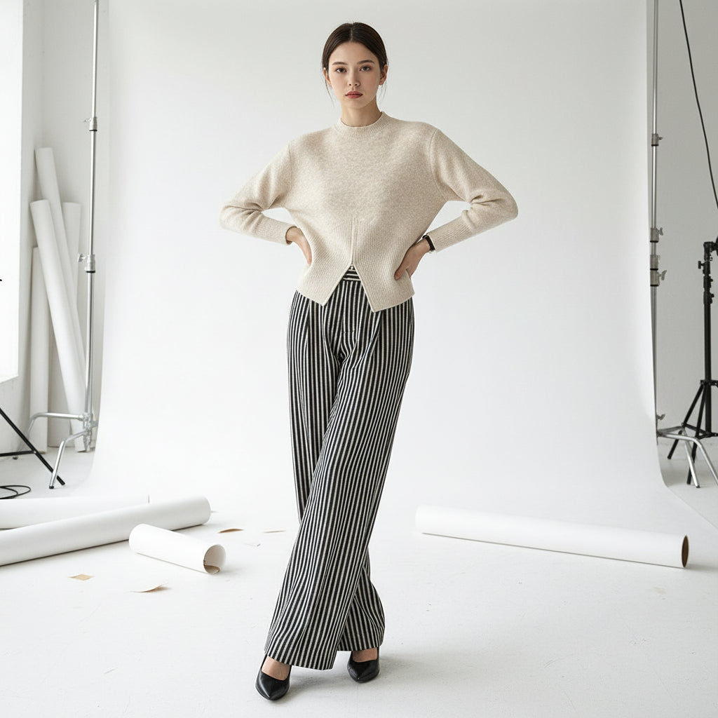 Nordic Edge Split-Hem Knit