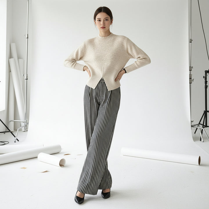 Nordic Edge Split-Hem Knit