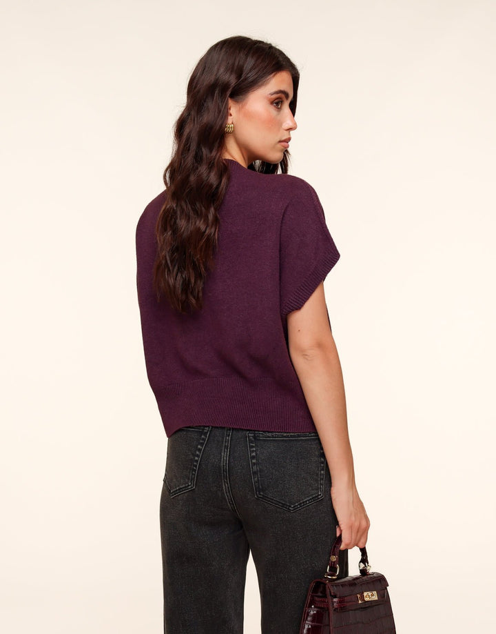 Eggplant Knitted SS - Top