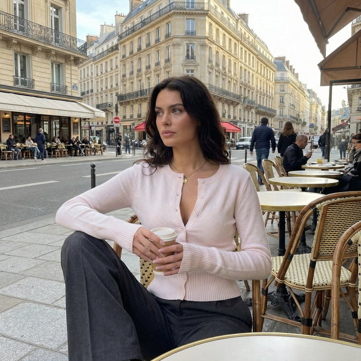 Wool Blended Cardigan - light pink