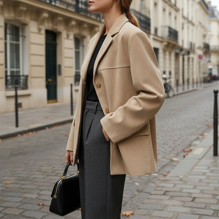 Suede Effect Button Jacket