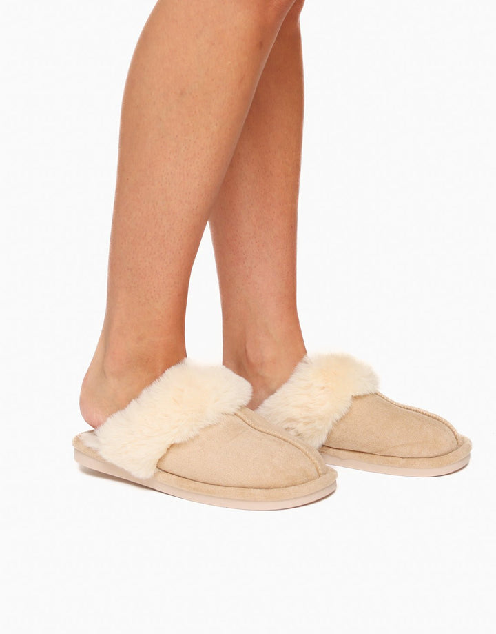 Beige Fluffy - Slippers