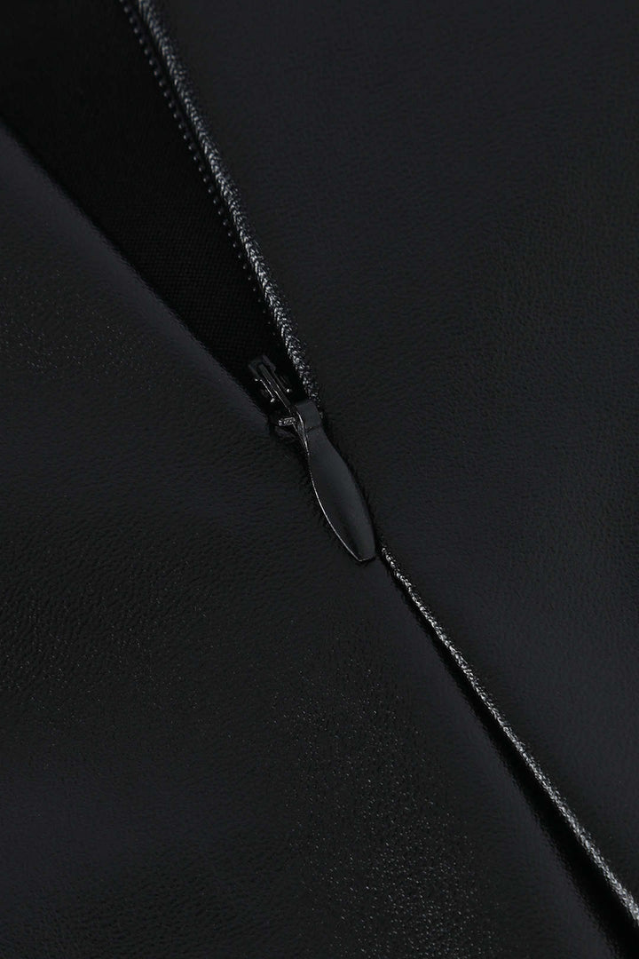 Faux Leather Wrap Skirt