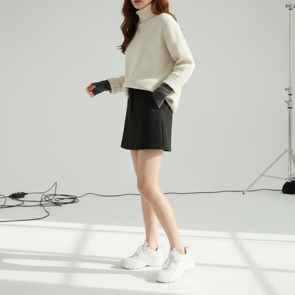 Tailored A-Line Mini Skirt