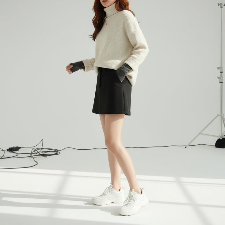 Tailored A-Line Mini Skirt