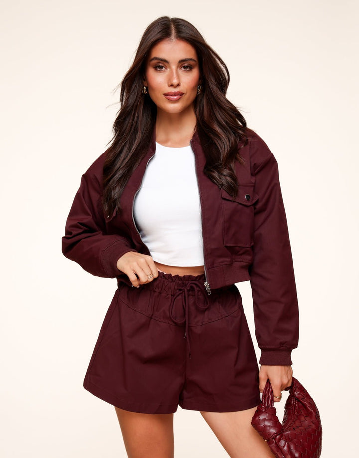 Burgundy Wide - Short