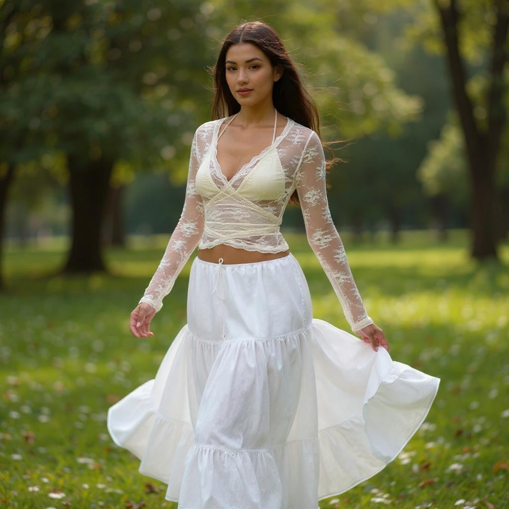 Chic Lace Detail Top - cream