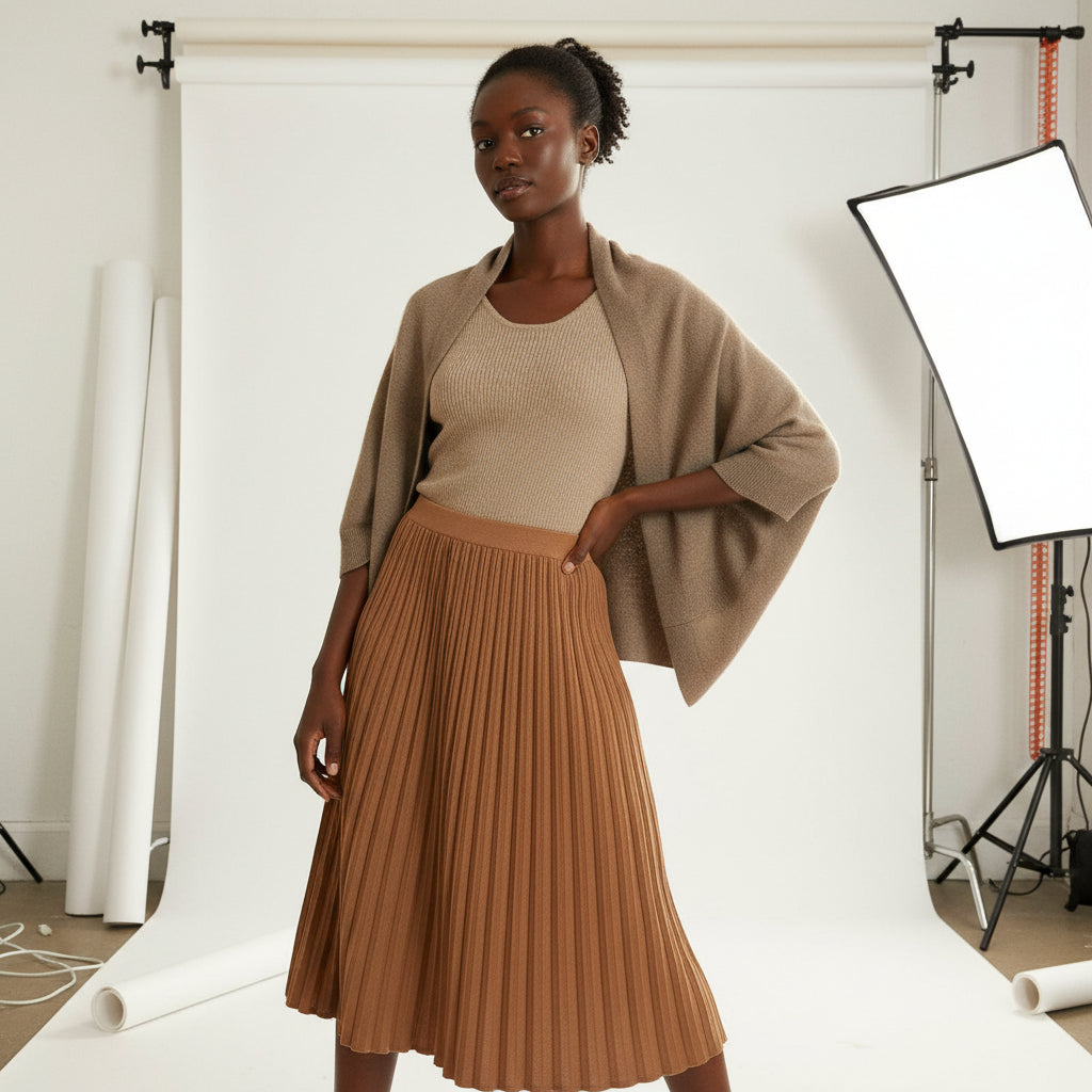 Draped Open-Knit Cardigan