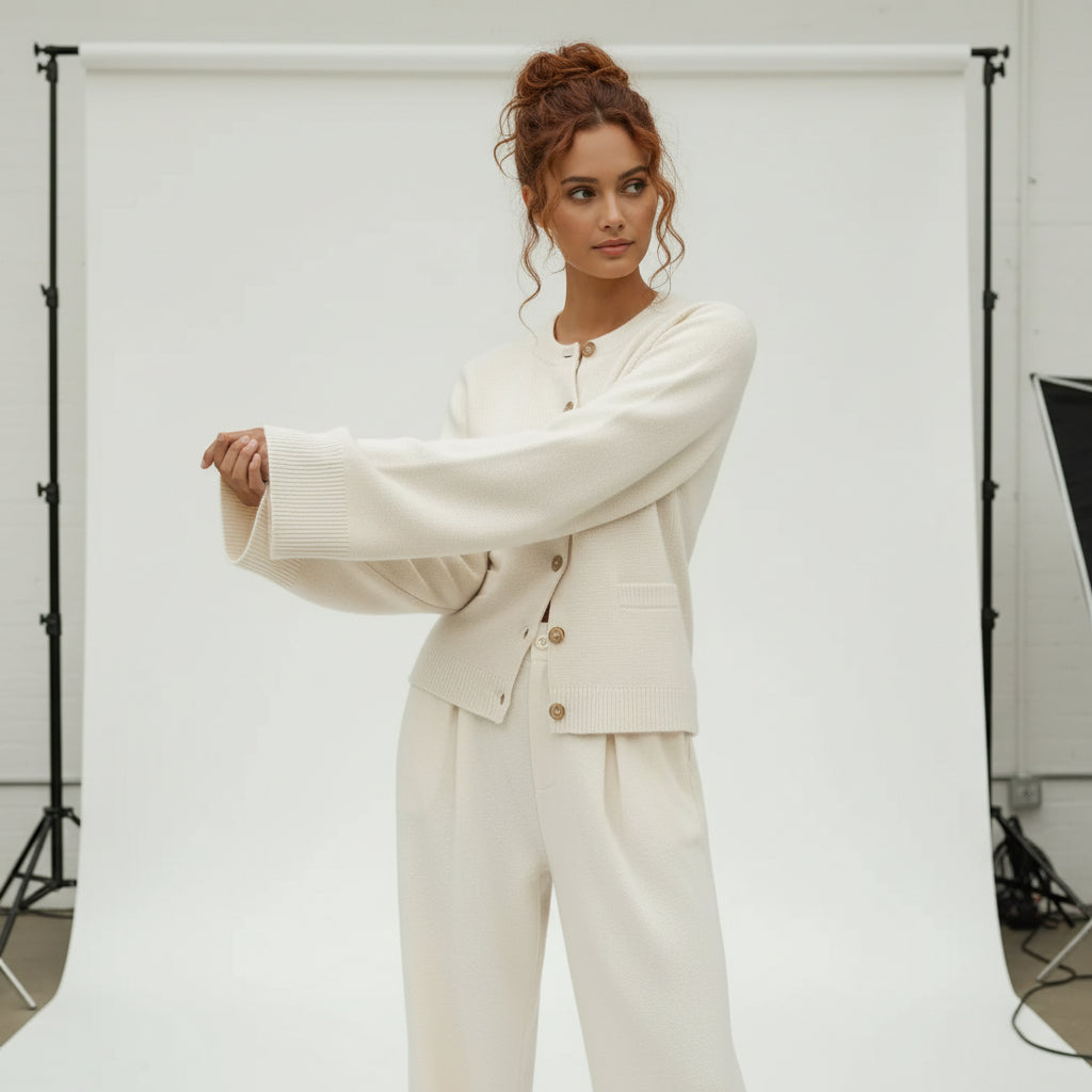 Wool Button Knit Cardigan