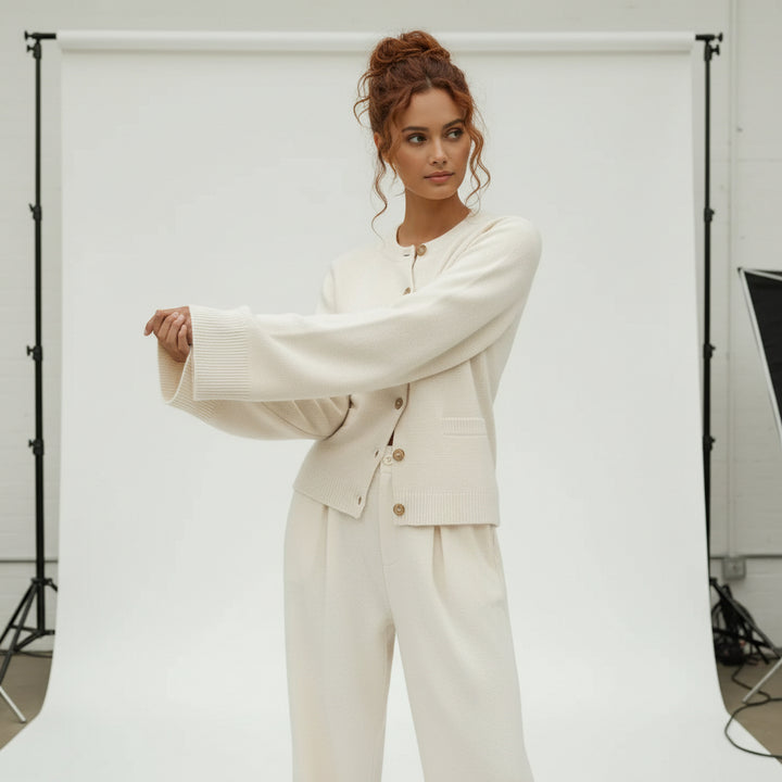 Wool Button Knit Cardigan