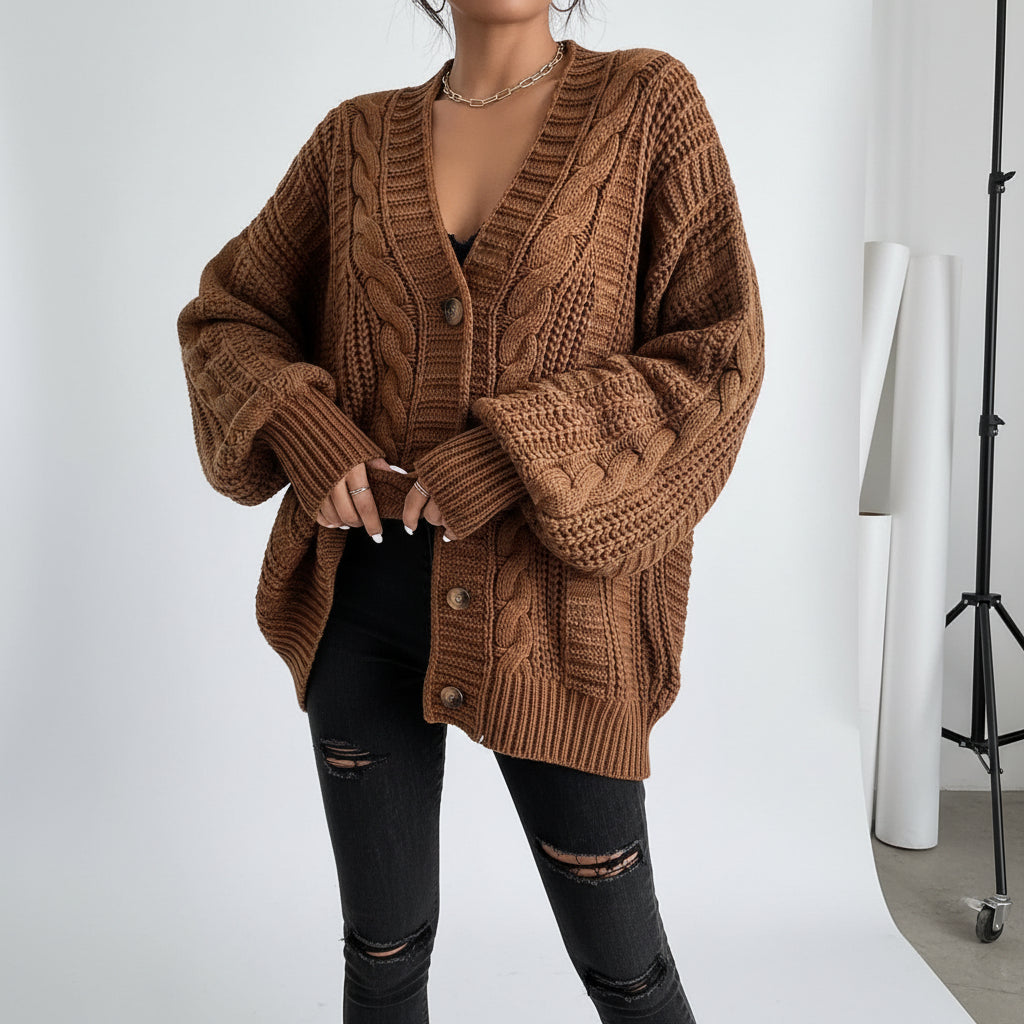 Cable Knit Slouch Cardigan