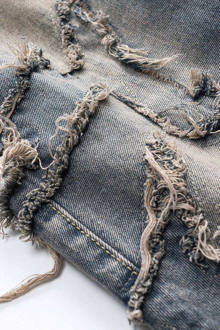 Juno Distressed Wide-Leg Jeans