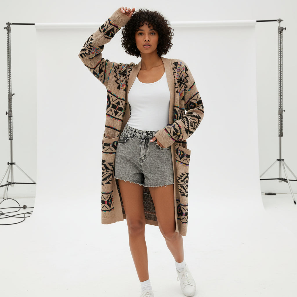 Southwest Longline Knit Cardigan