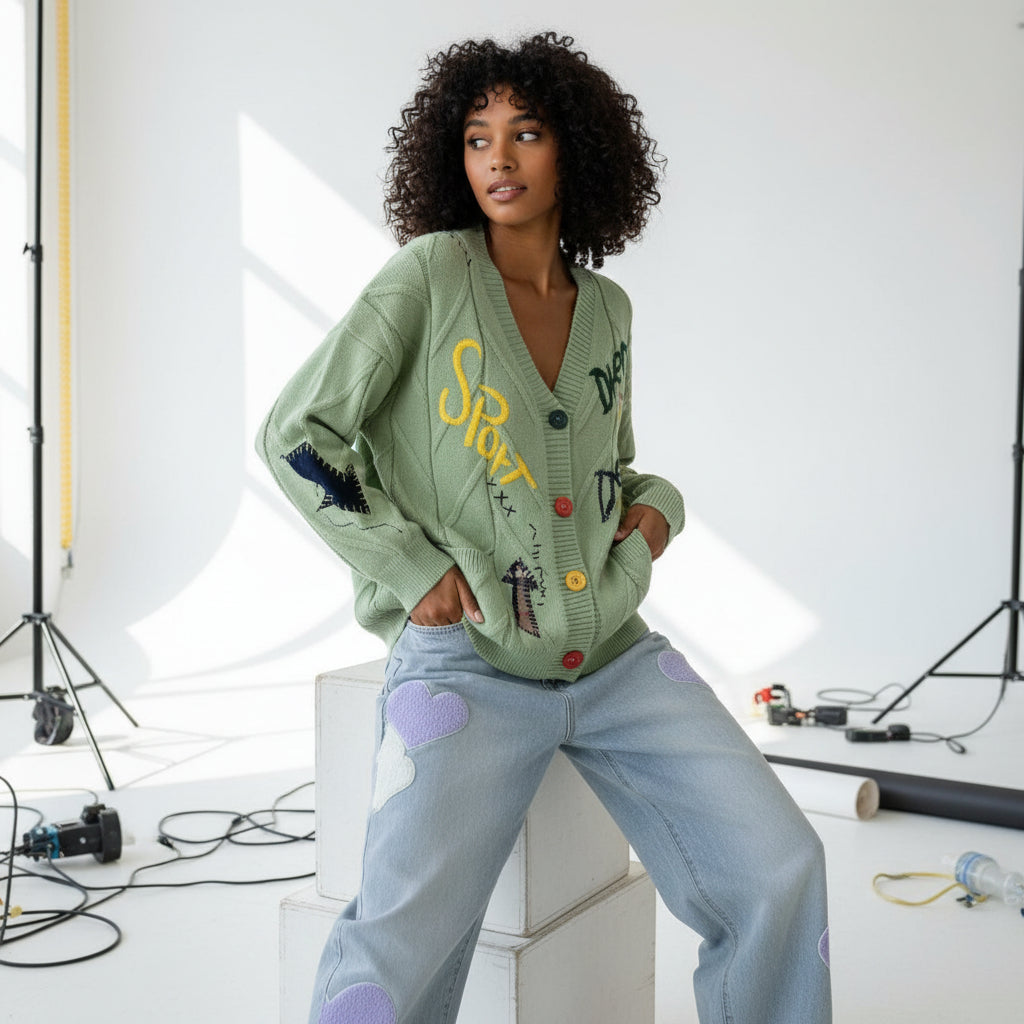 Graffiti Knit Cardigan