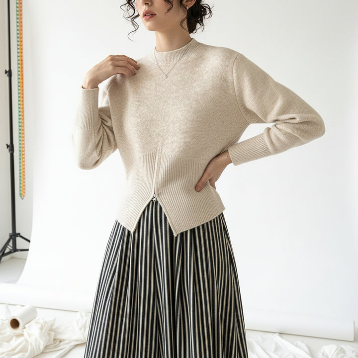 Nordic Edge Split-Hem Knit