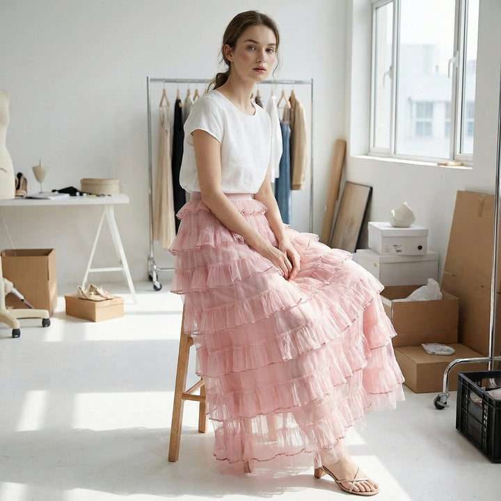 Cascade Tulle Maxi