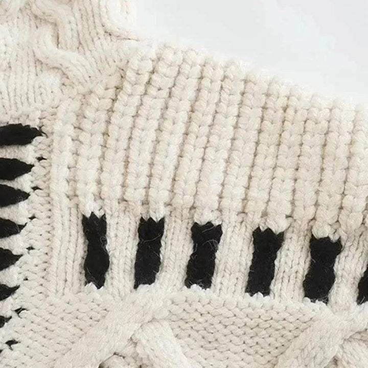 Impressionist Stitch Turtleneck Sweater