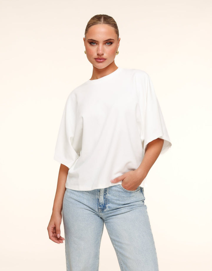 Cream Oversized SS - T-shirts
