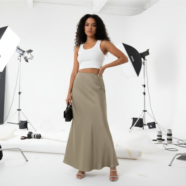 Satin Flow Maxi Skirt