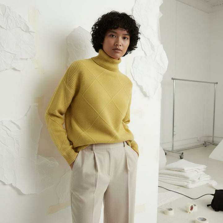 Ridgeweave Mock-Neck Knit Jumper