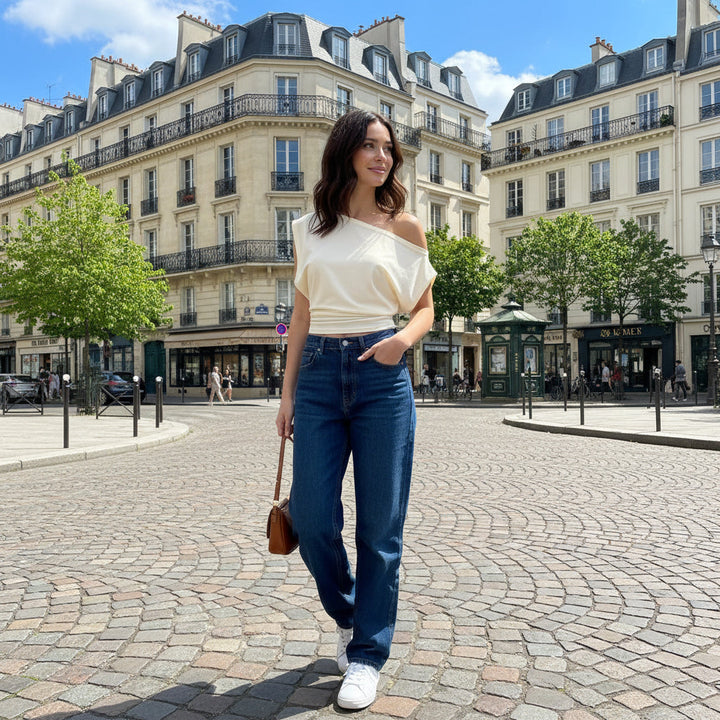 Off Shoulder Top - light yellow