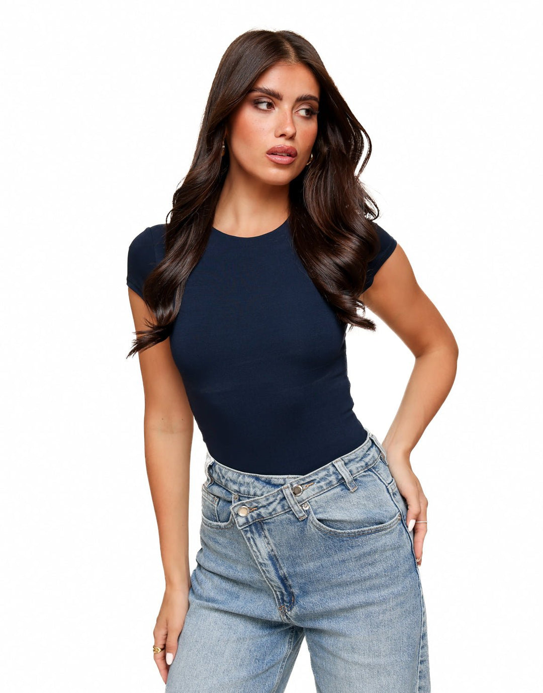 Donkerblauwe Basic SS - Top