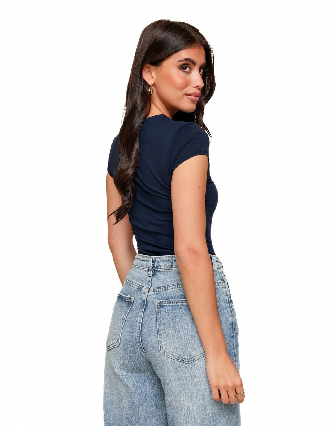 Donkerblauwe Basic SS - Top