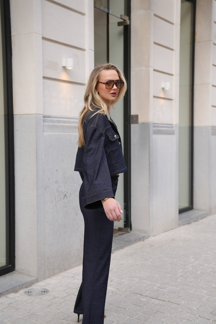 Dark Blue Denim Wide Fit - Trouser