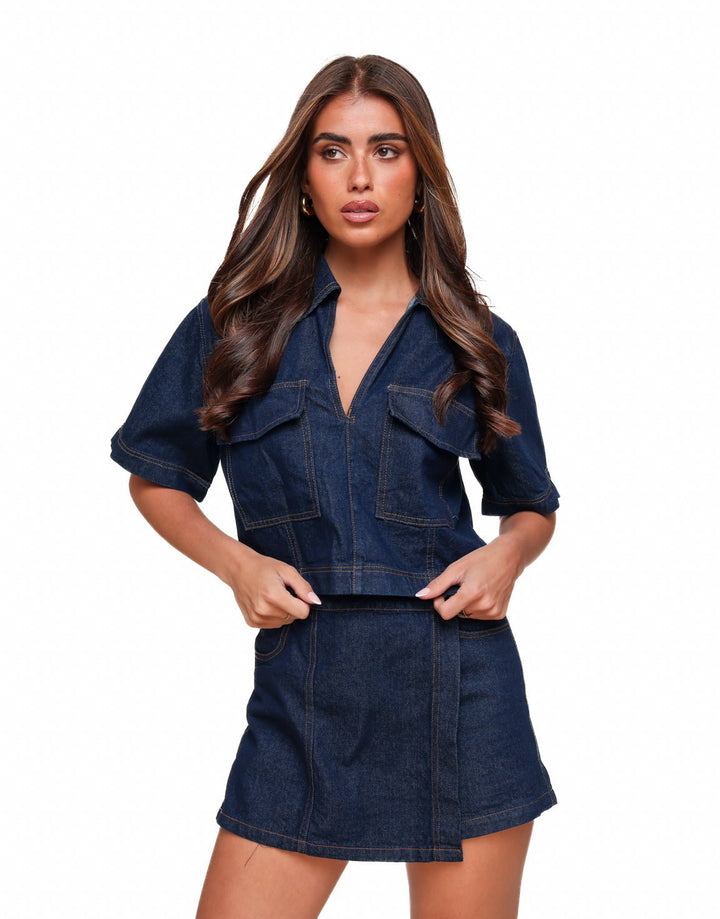 Dark Blue Denim SS - Top