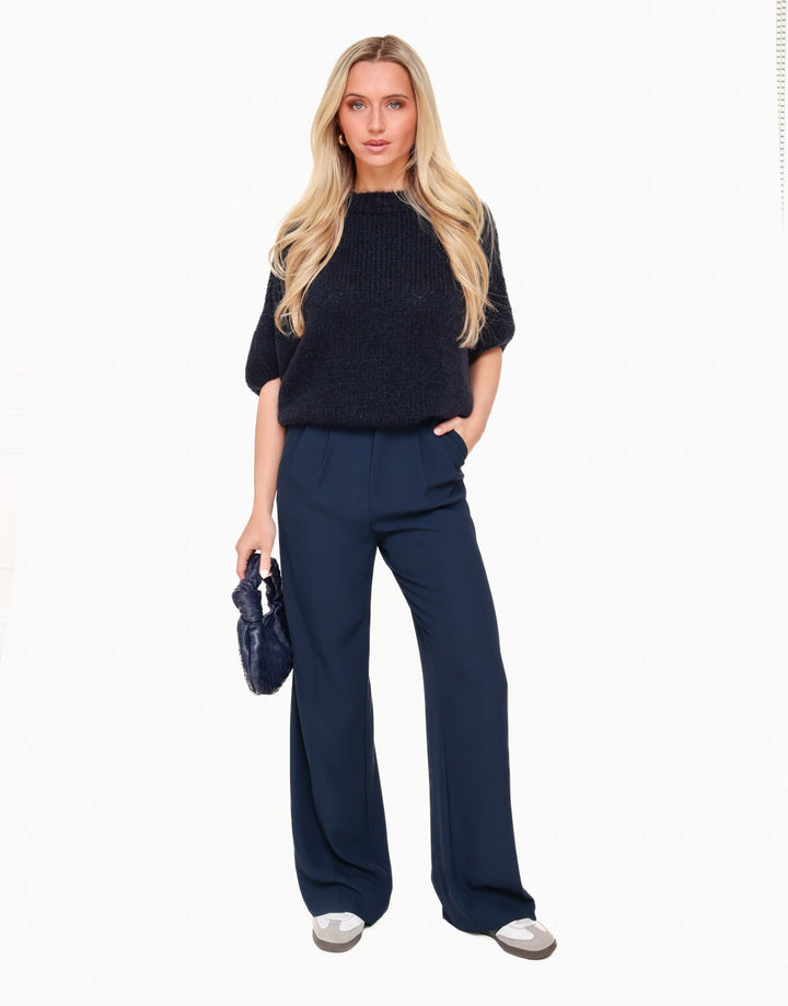 Dark Blue Wide - Pantalons