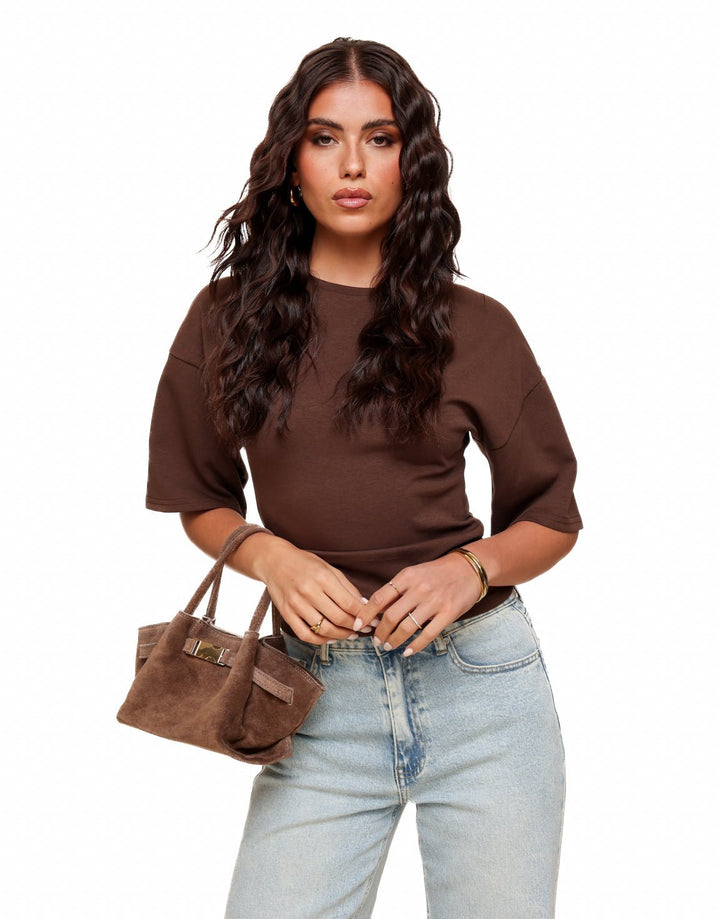 Dark Brown Fitted T-shirt