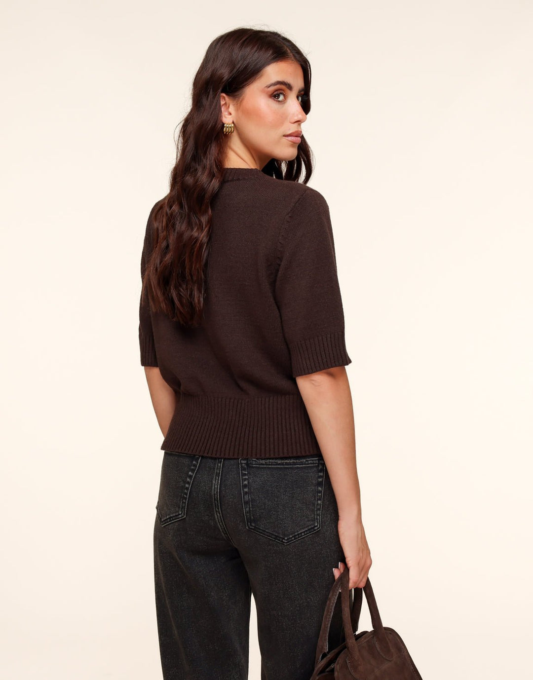 Dark Brown Loose SS - Sweater