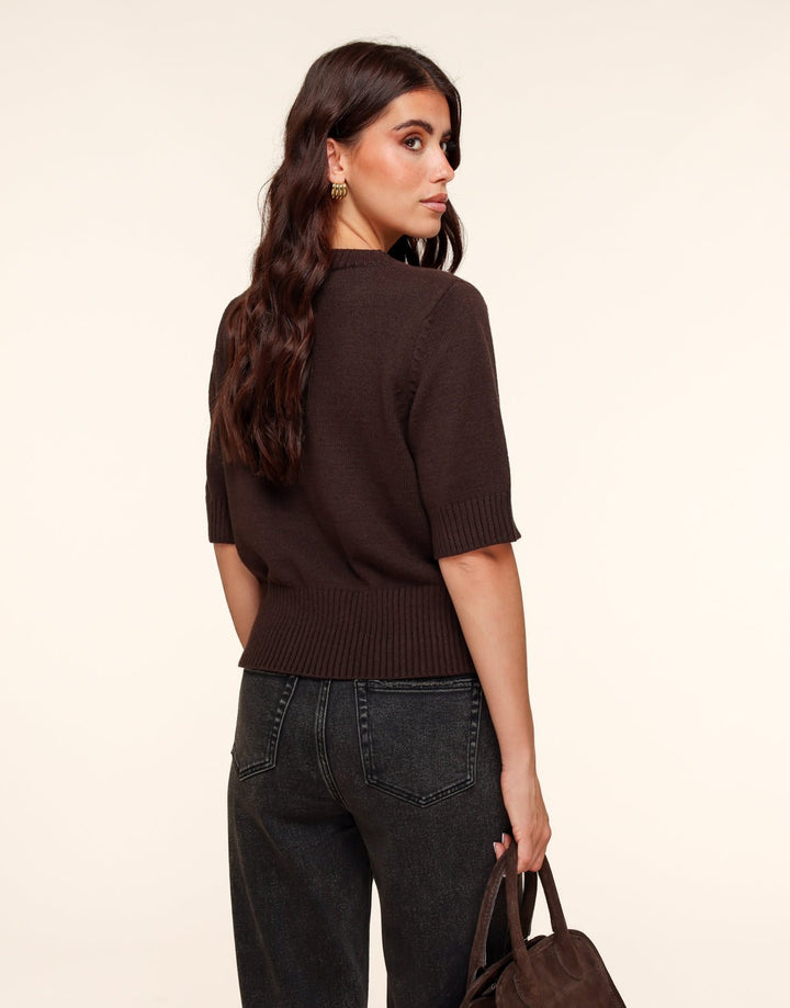 Dark Brown Loose SS - Sweater