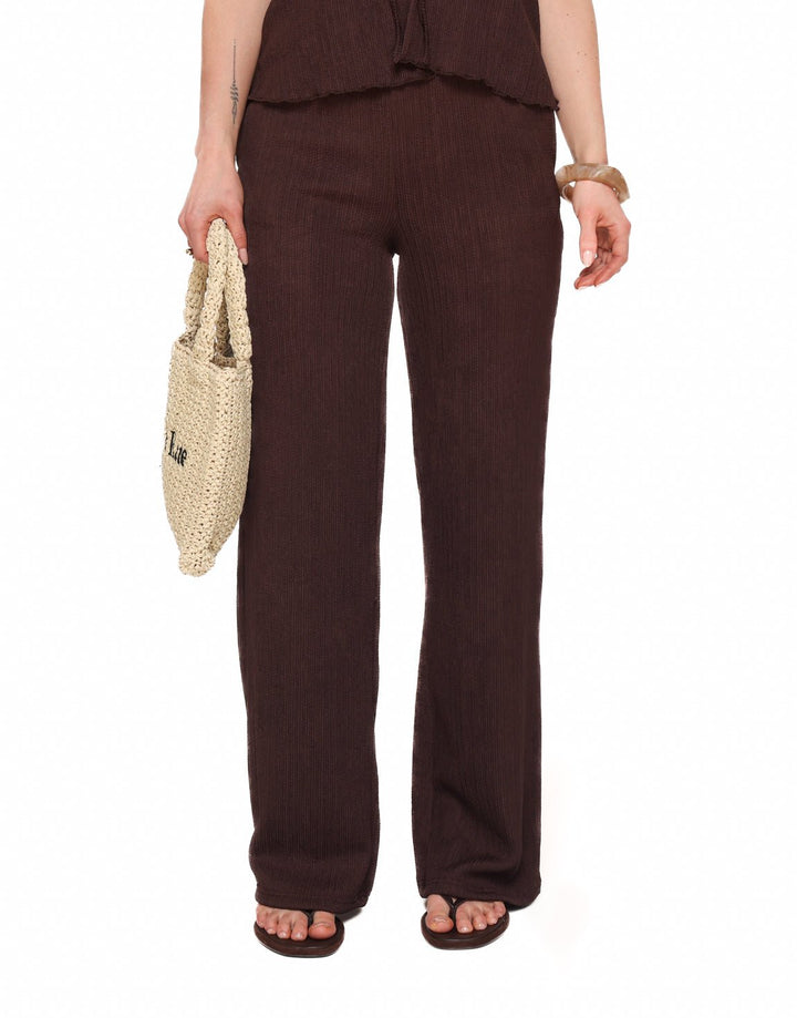 Dark brown Plisse - Pants