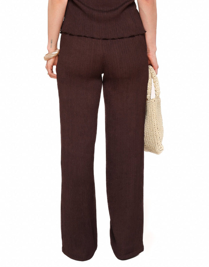 Dark brown Plisse - Pants