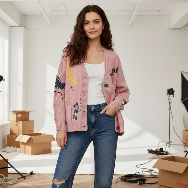 Graffiti Knit Cardigan