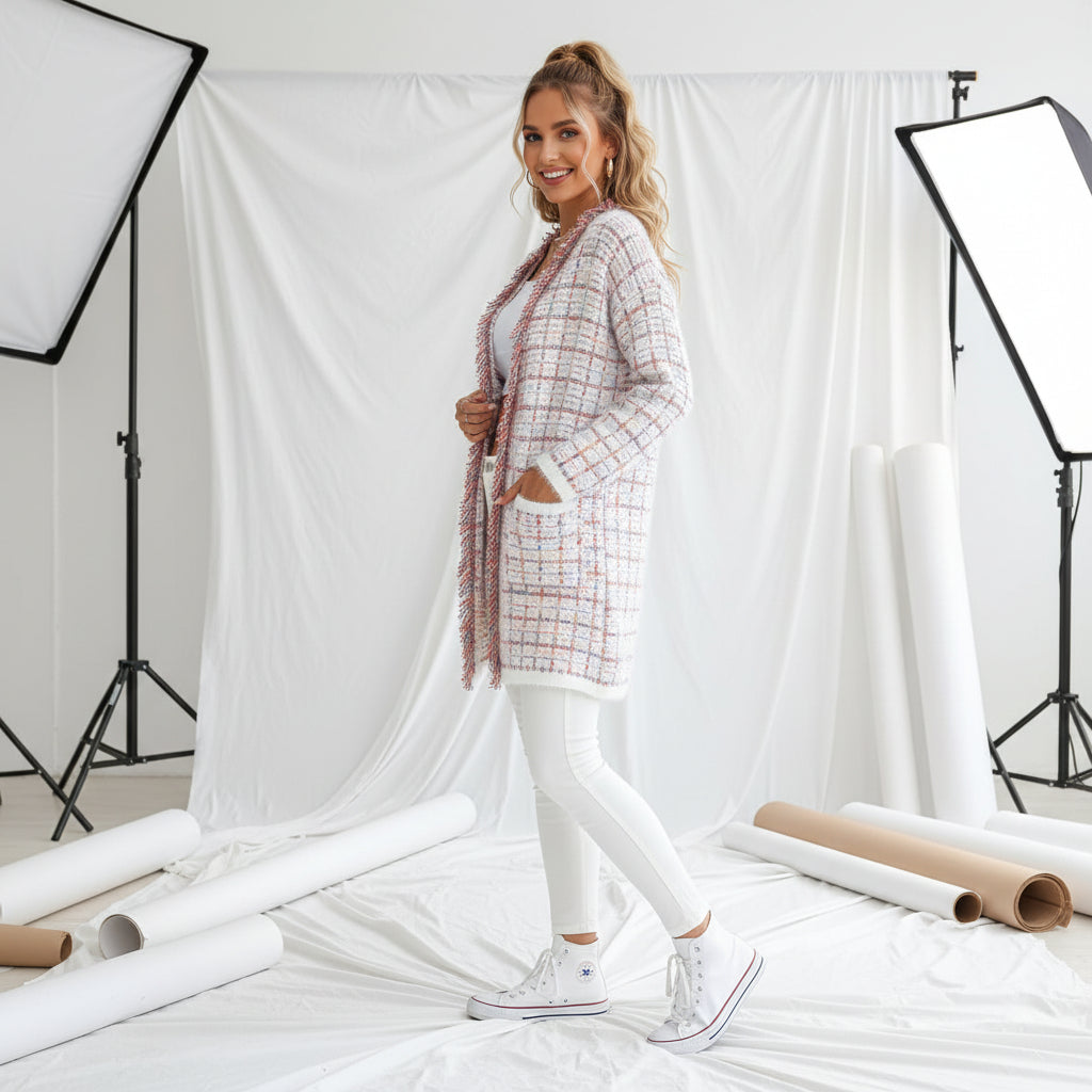 Bellevue Tweed Fringe Cardigan