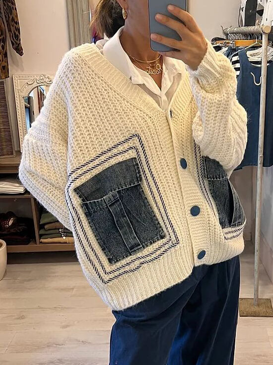 Parker Denim Pocket Knit Cardigan