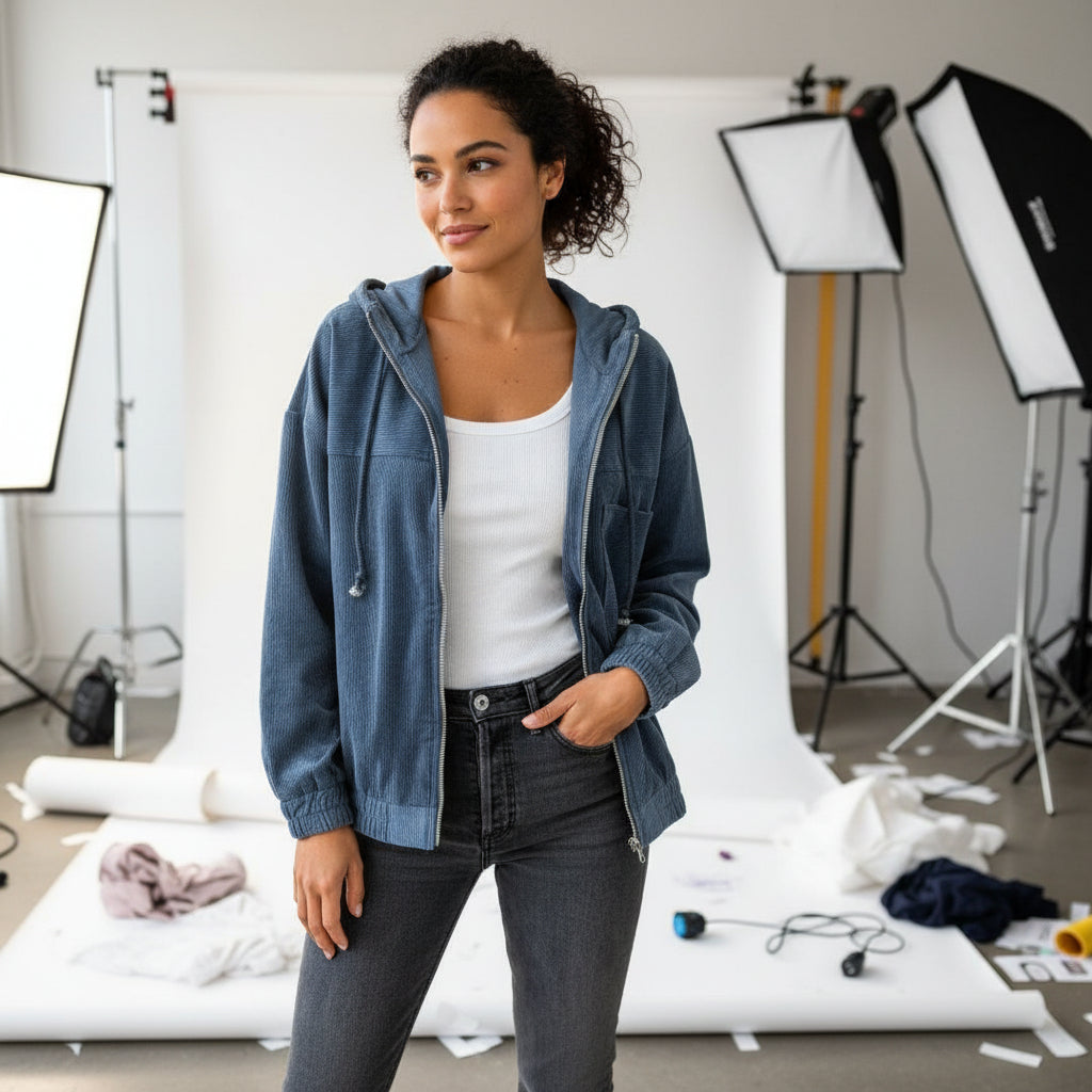 Seabreeze Corduroy Zip Hoodie