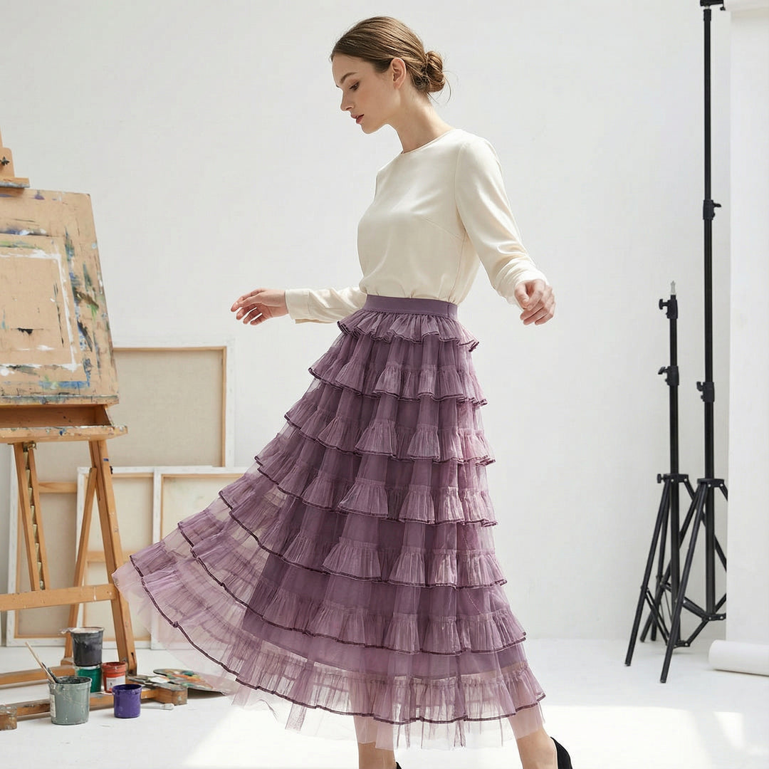 Cascade Tulle Maxi