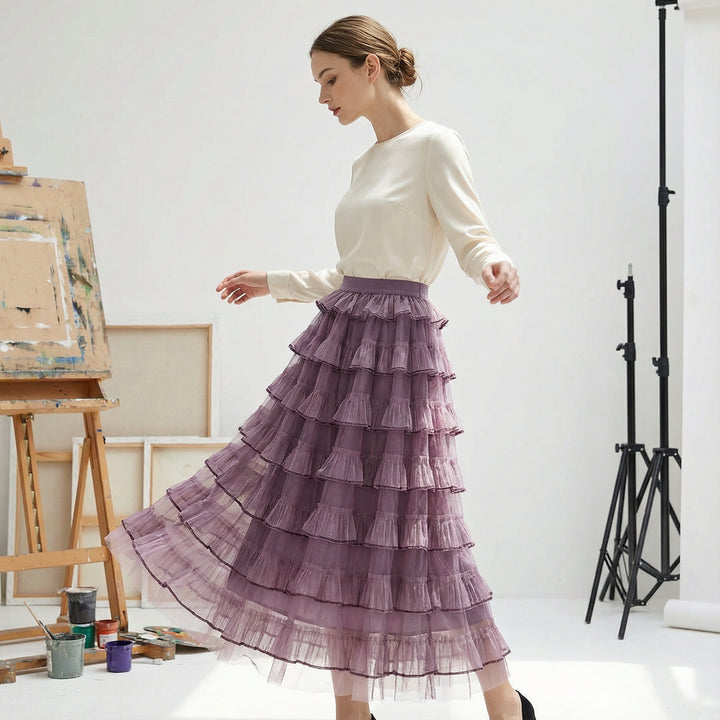 Cascade Tulle Maxi