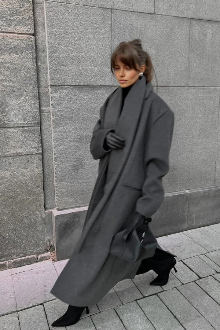 Monaco Wool Cape Coat with Scarf