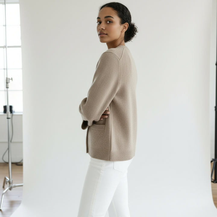 Wool Button Knit Cardigan