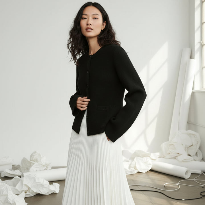 Wool Button Knit Cardigan