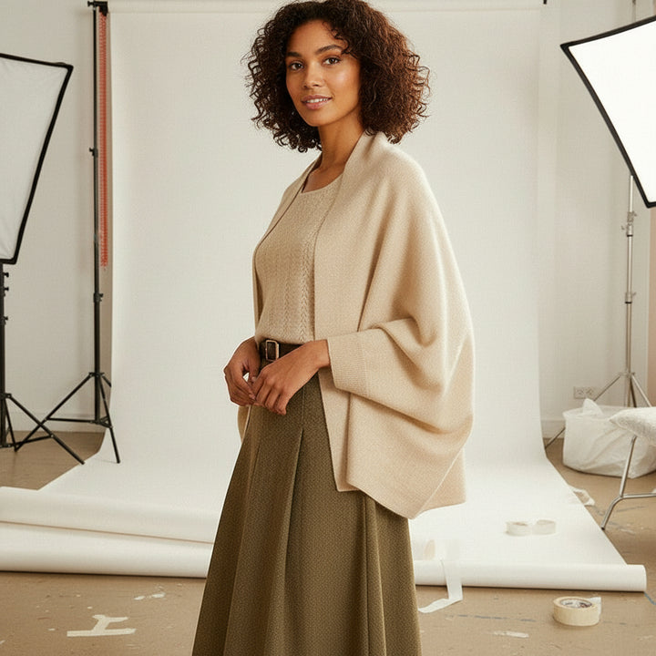 Draped Open-Knit Cardigan