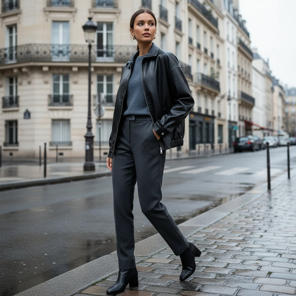 Faux Leather Zip Jacket