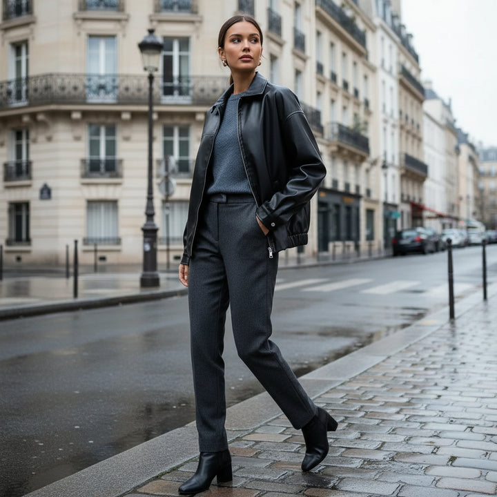 Faux Leather Zip Jacket